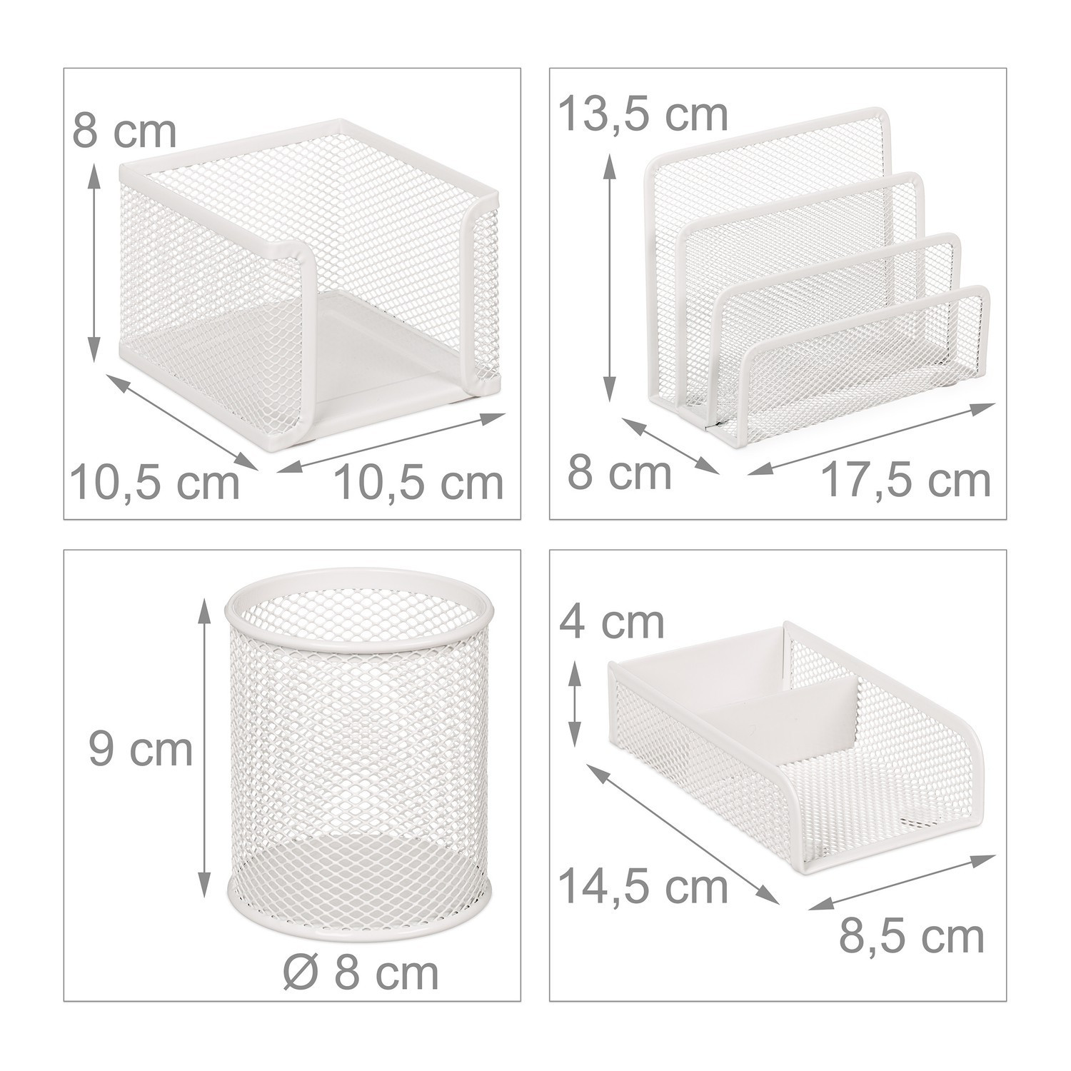 Set organizer da scrivania 4 pezzi