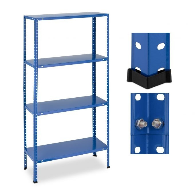 Scaffali robusti blu con 4 livelli