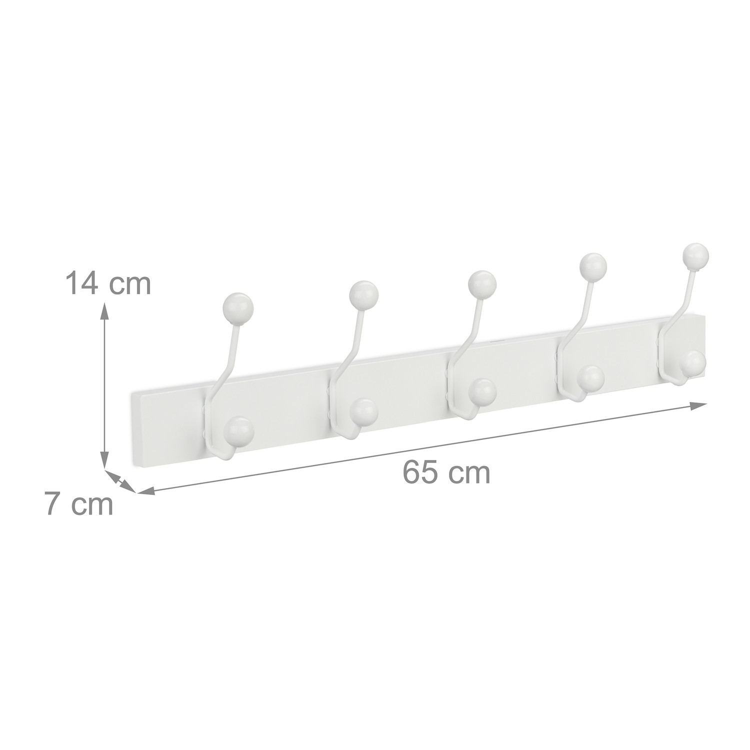 White coat hanger with 5 hooks