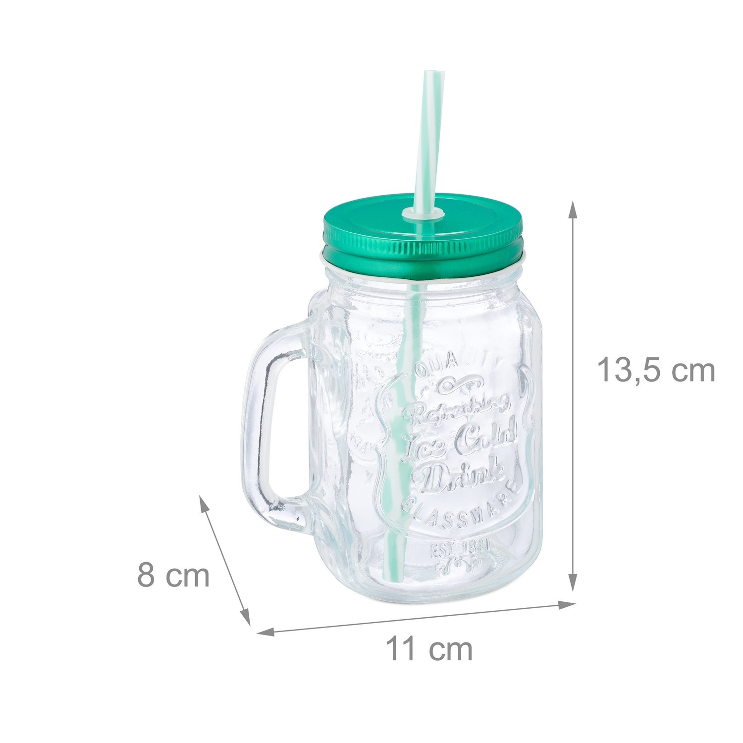 set di 8 bicchieri con coperchio verde