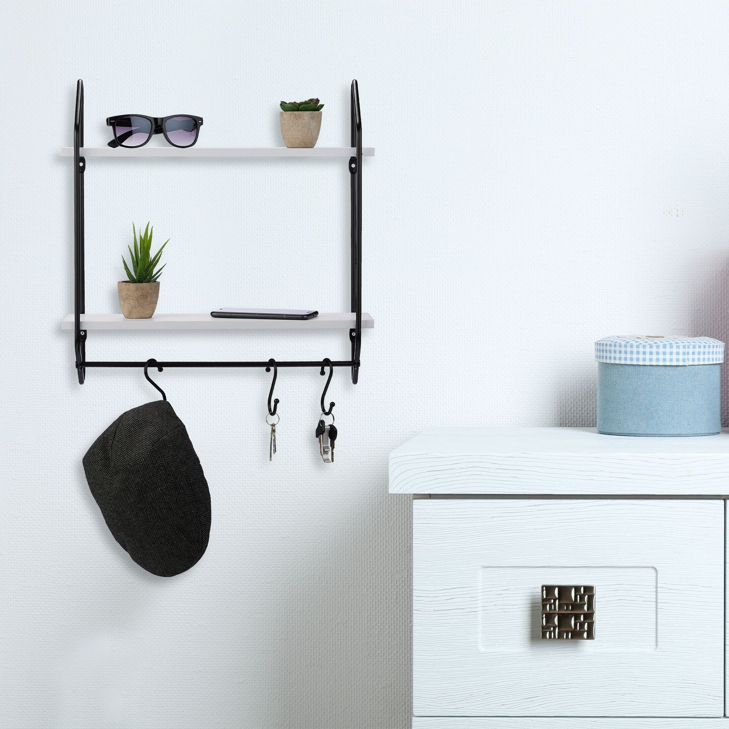 Wandplank met haakstang
