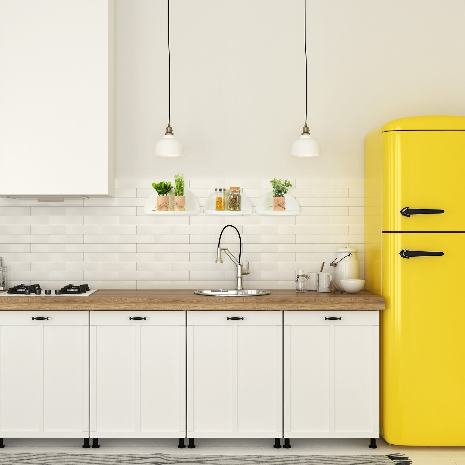 Wandplankenset van 3 wit