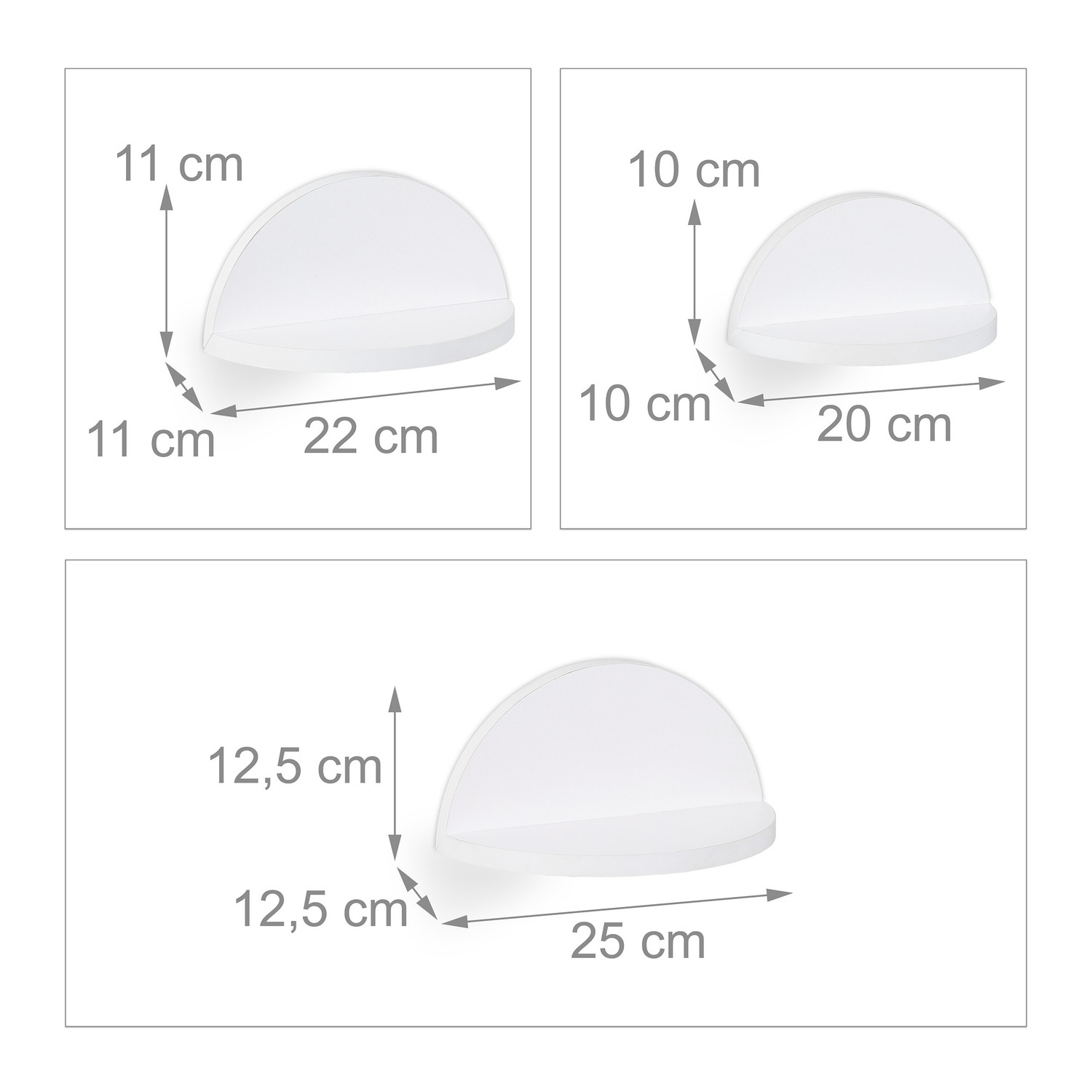 Wandplankenset van 3 wit