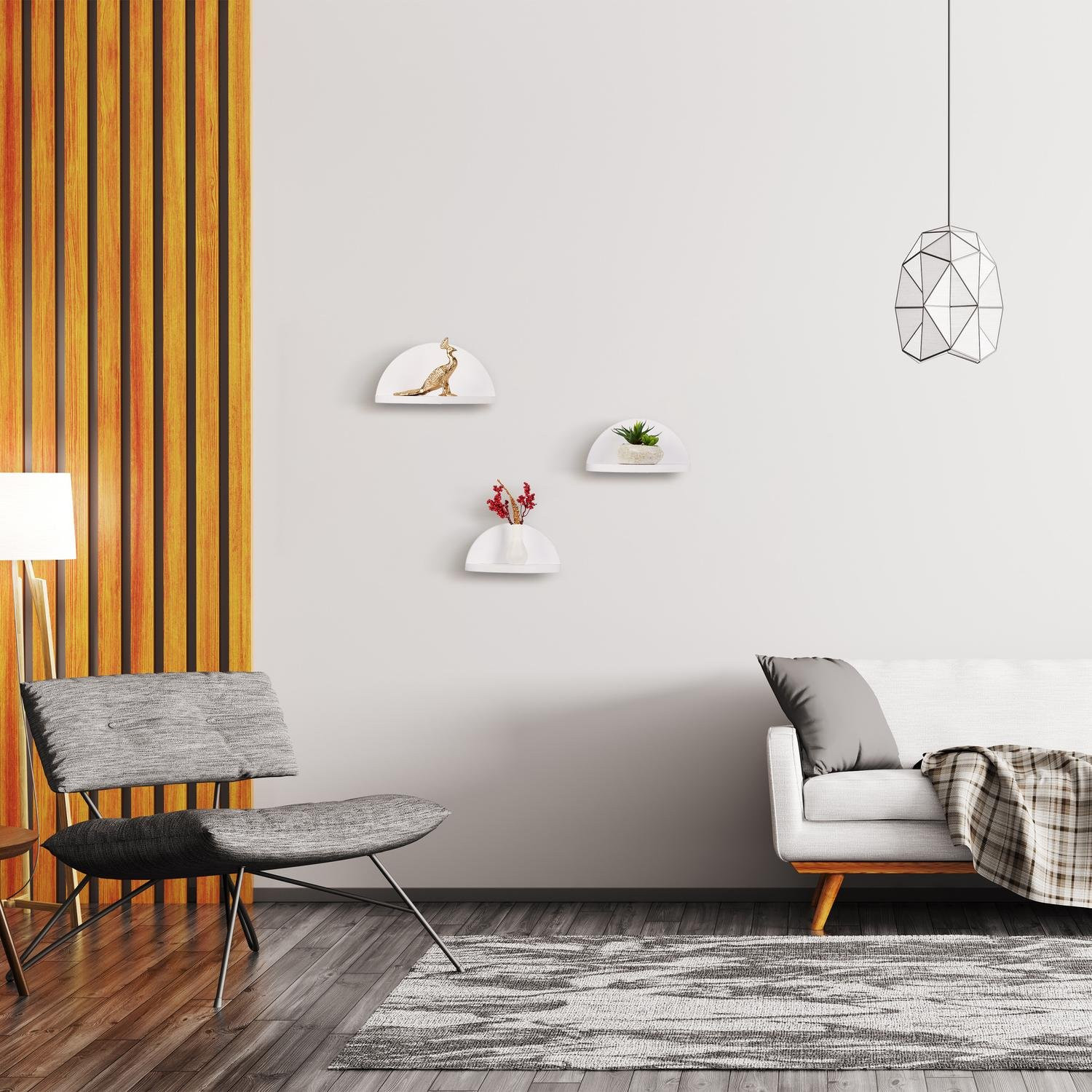 Wandplankenset van 3 wit