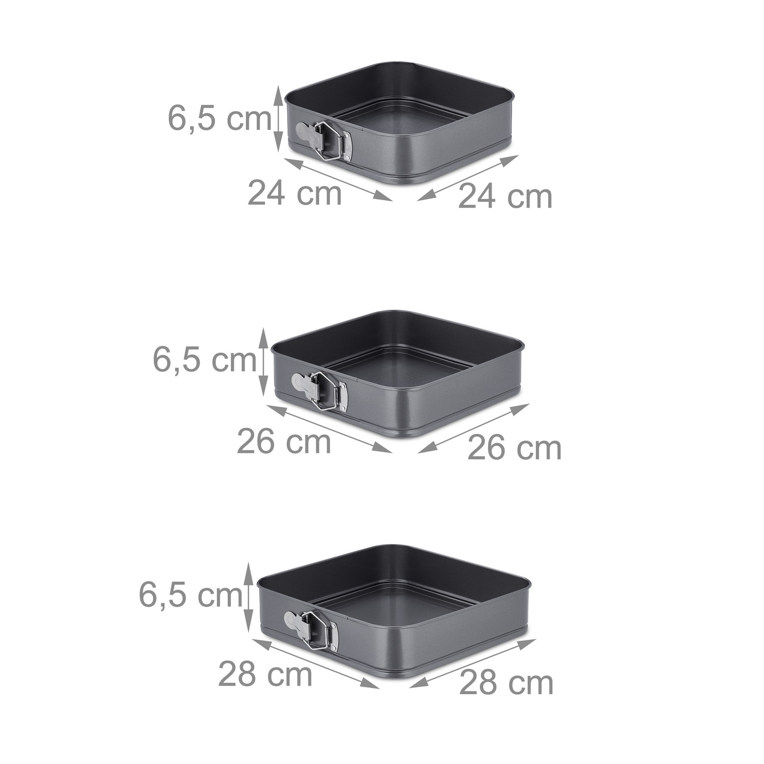 Conjunto de 5 formas quadradas com mola