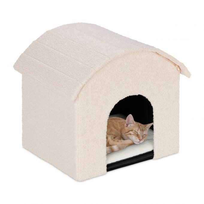 Fosse à chat beige avec surface à gratter