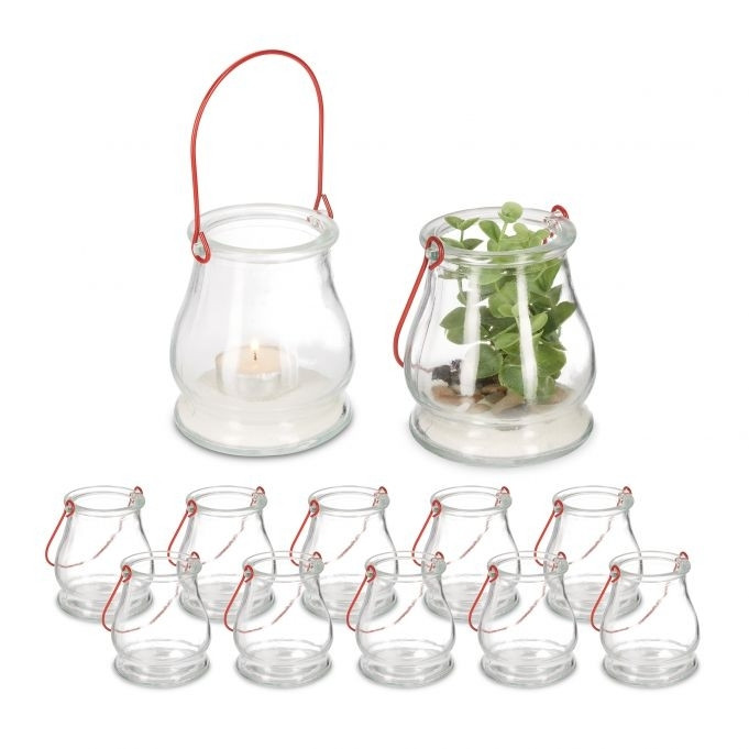 Transparentes Windlicht 12er Set
