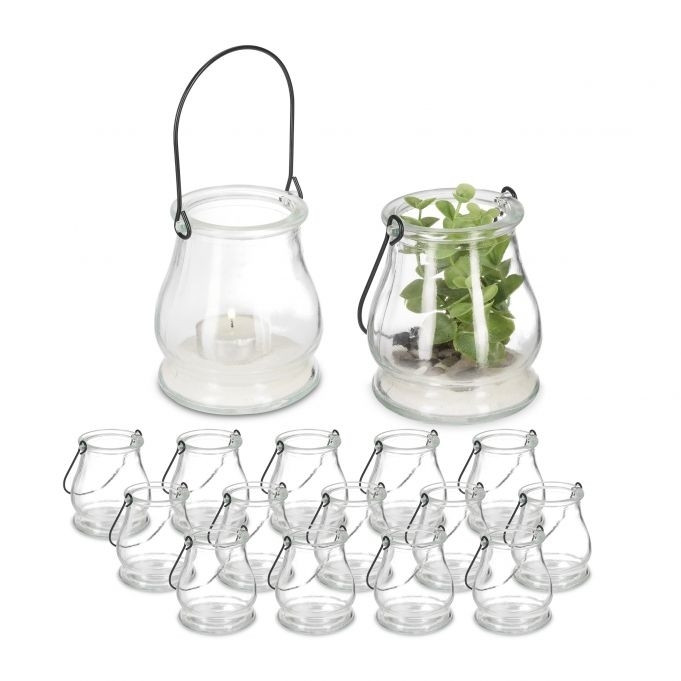 Transparentes Windlicht 16er Set
