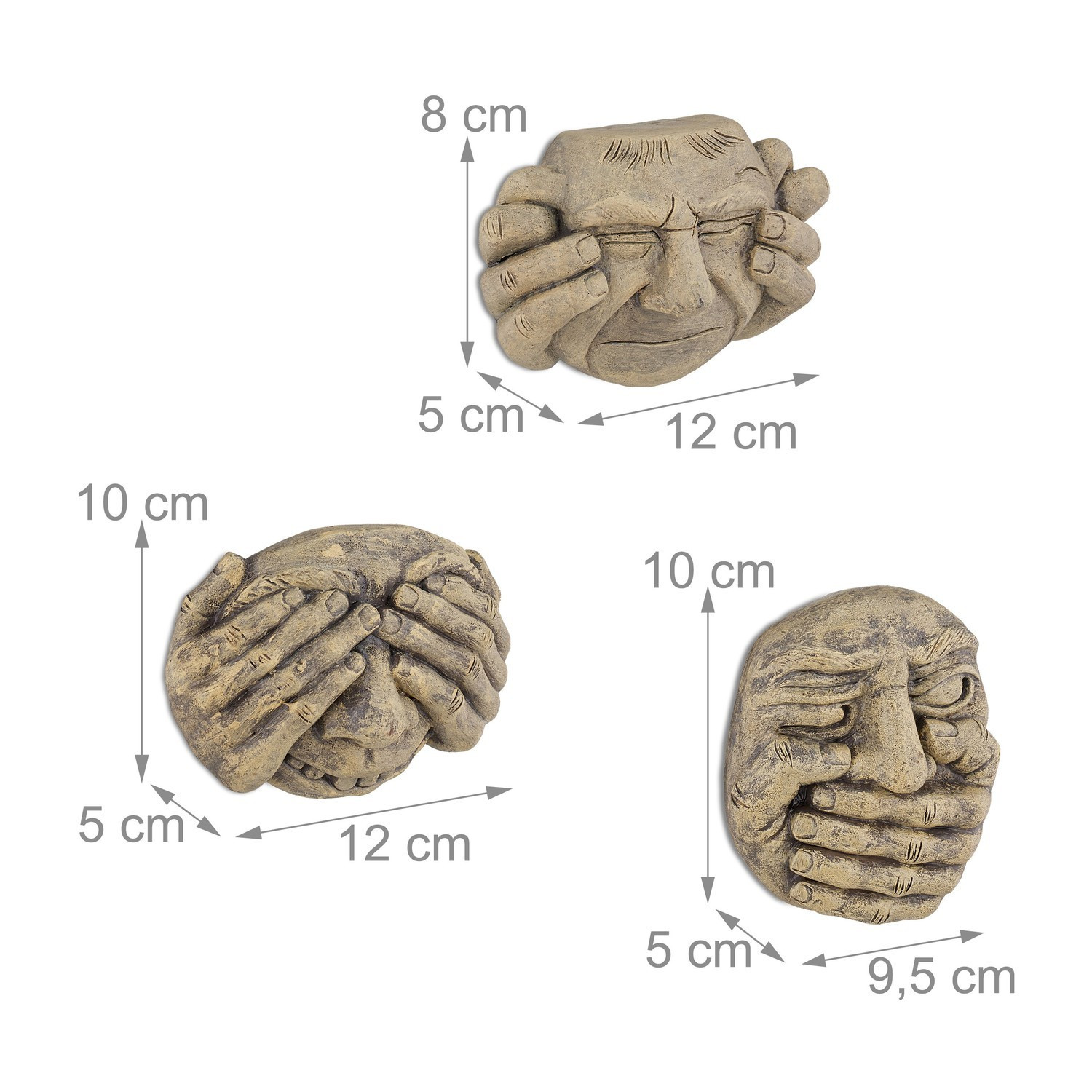 Ensemble de 3 visages d'arbres