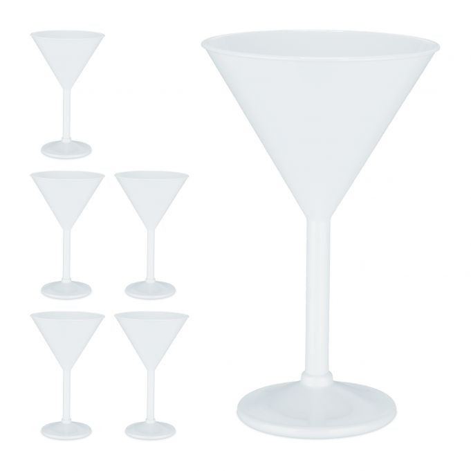 Bicchiere da Martini in plastica, set da 6