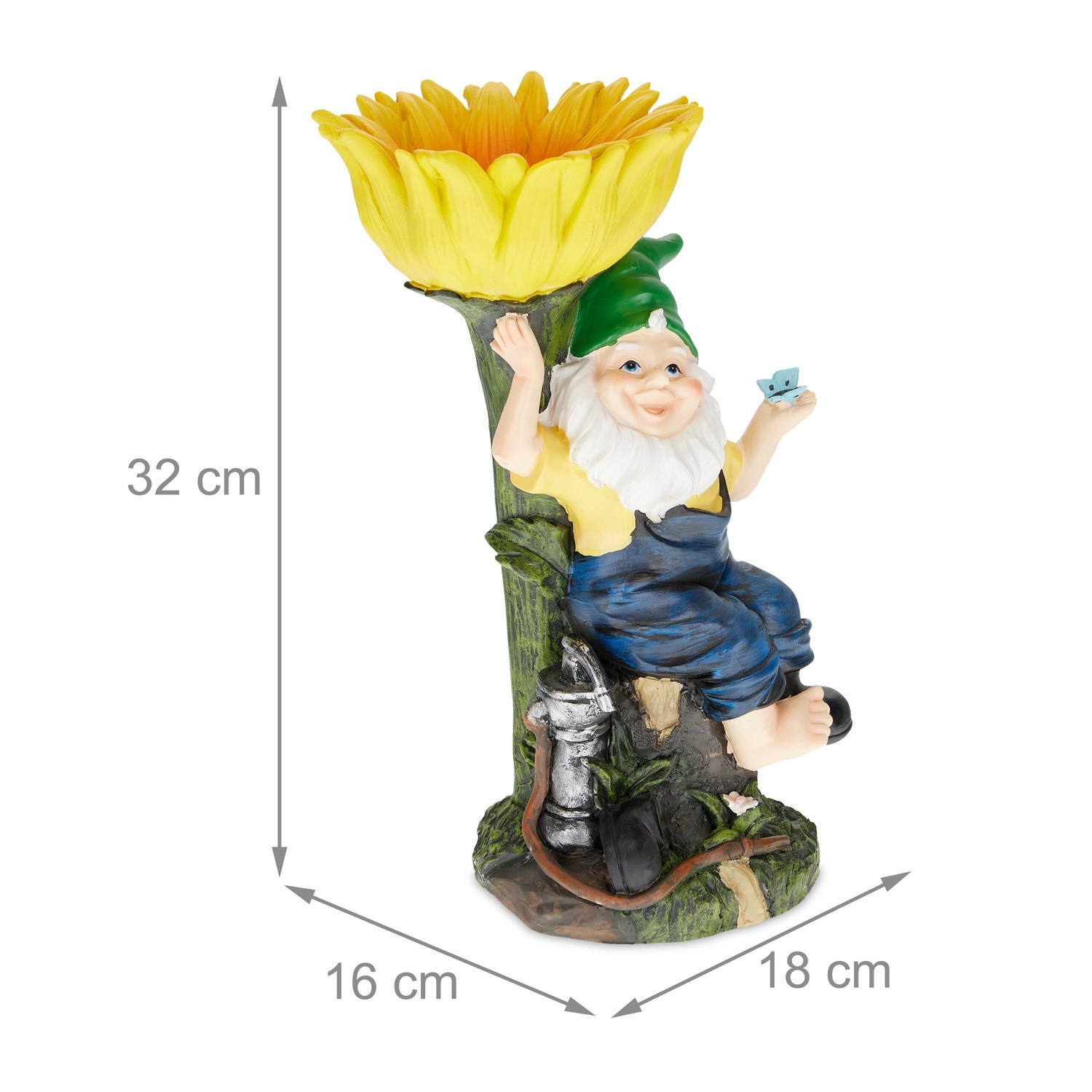 Gartenzwerg mit Vogelbad