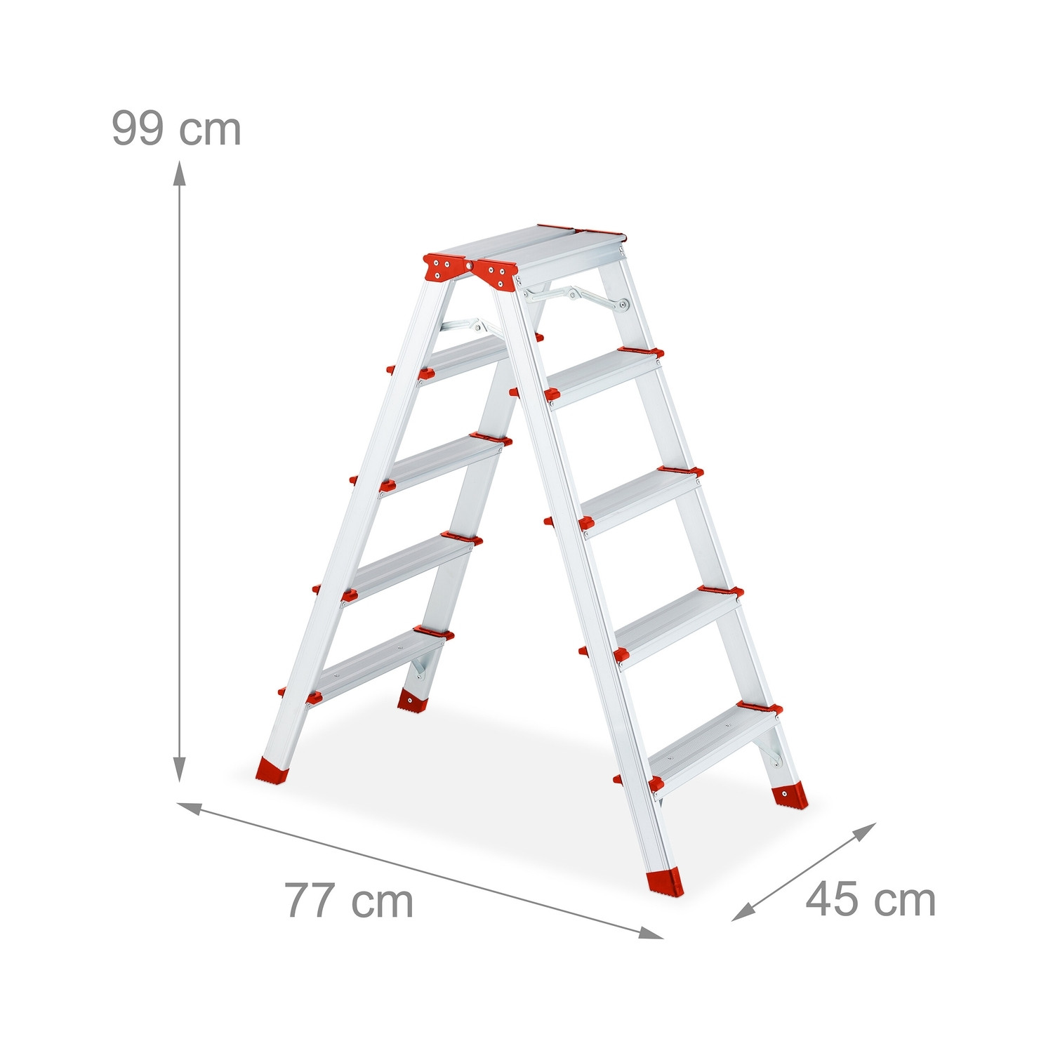 Folding stepladder in aluminium