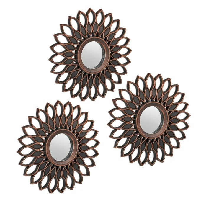 Conjunto de 3 espelhos florais