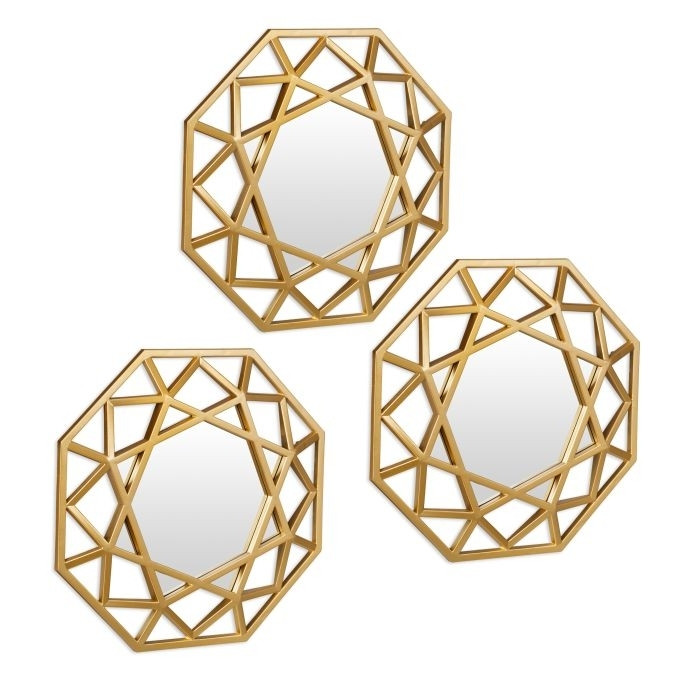Ensemble miroir de 3 diamants