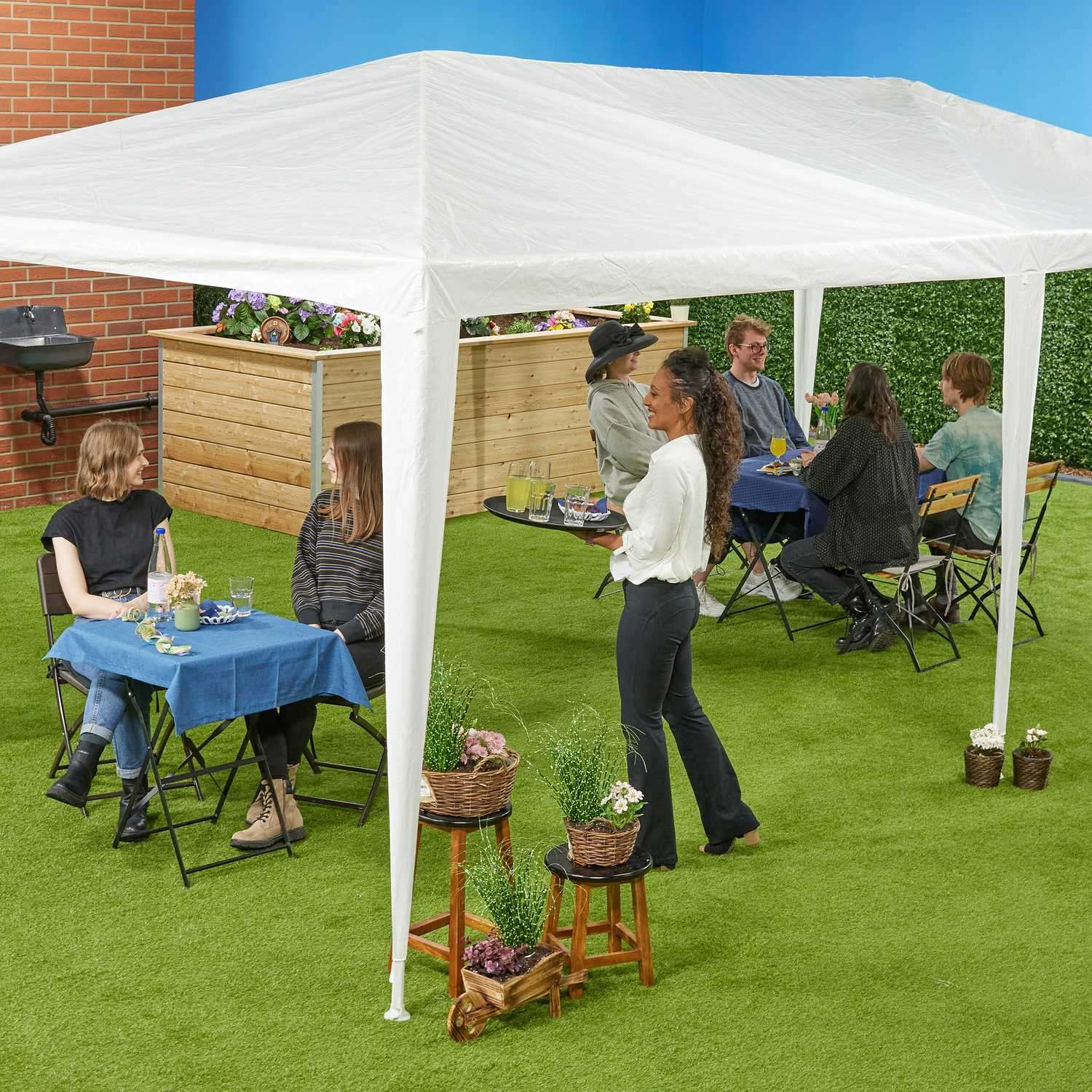 Weißer Pavillon 3x6 m