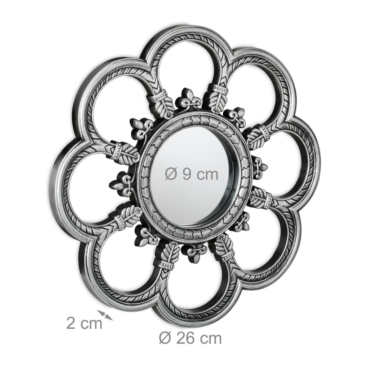 Conjunto de espelhos com 3 flores