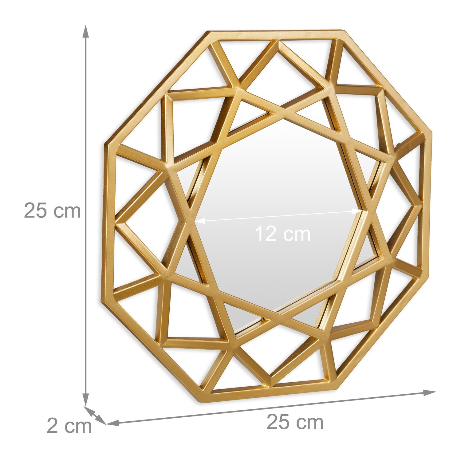 Spiegelset mit 3 Diamanten