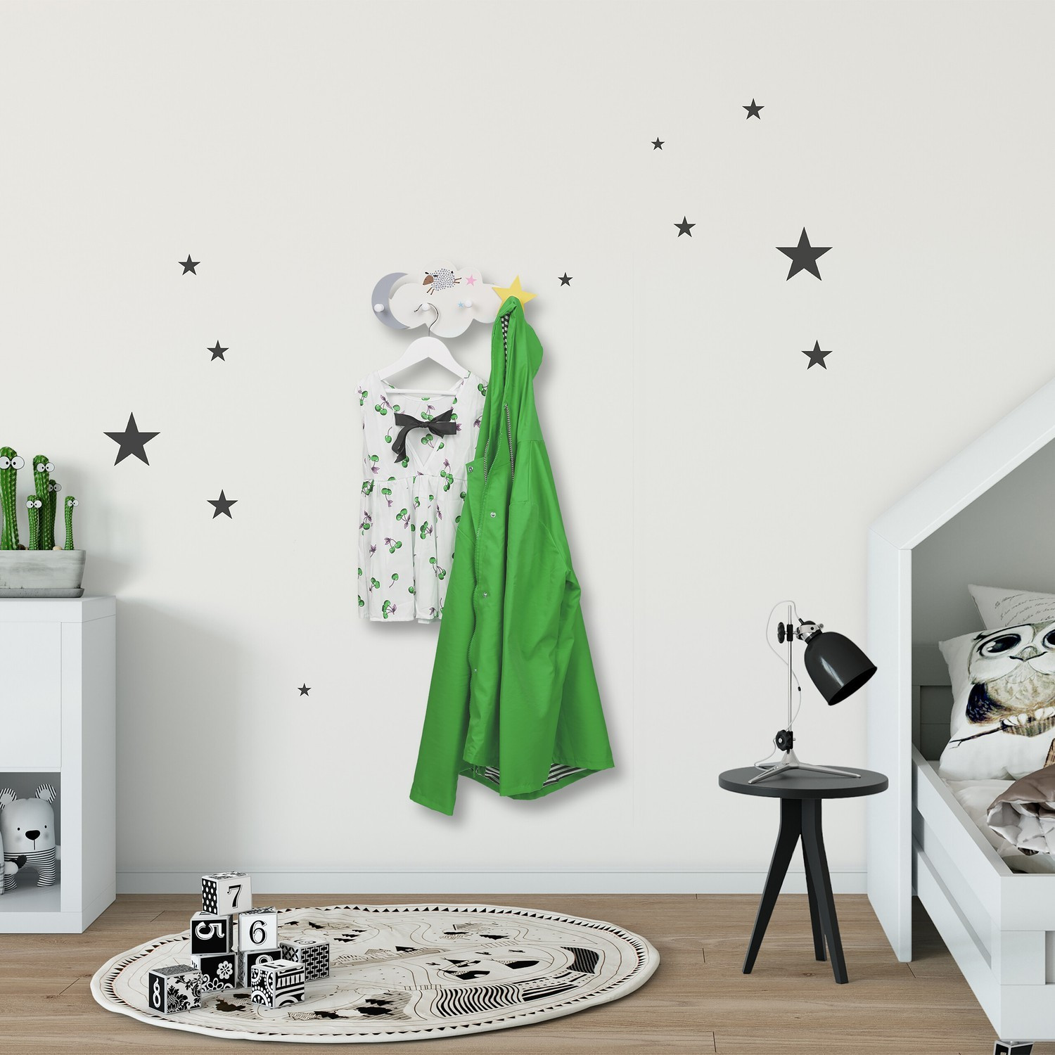 O guarda-roupa infantil nuvem-lua-estrela