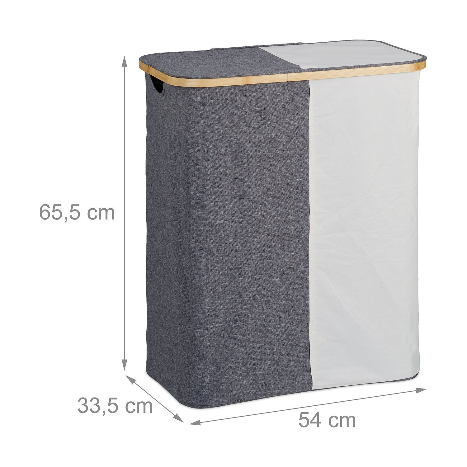 Cesto de roupa com 2 compartimentos 110 l