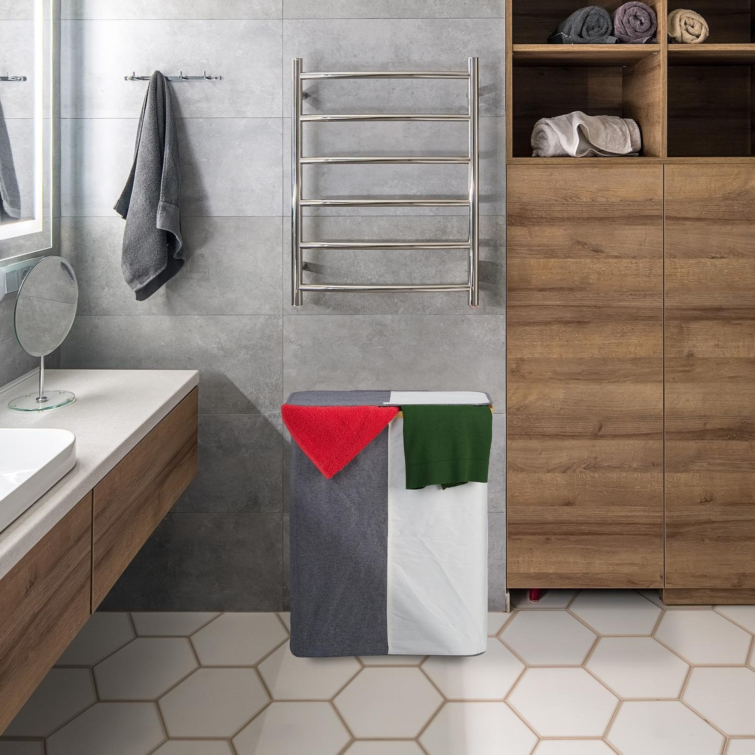 Panier à linge à 2 compartiments 110 l
