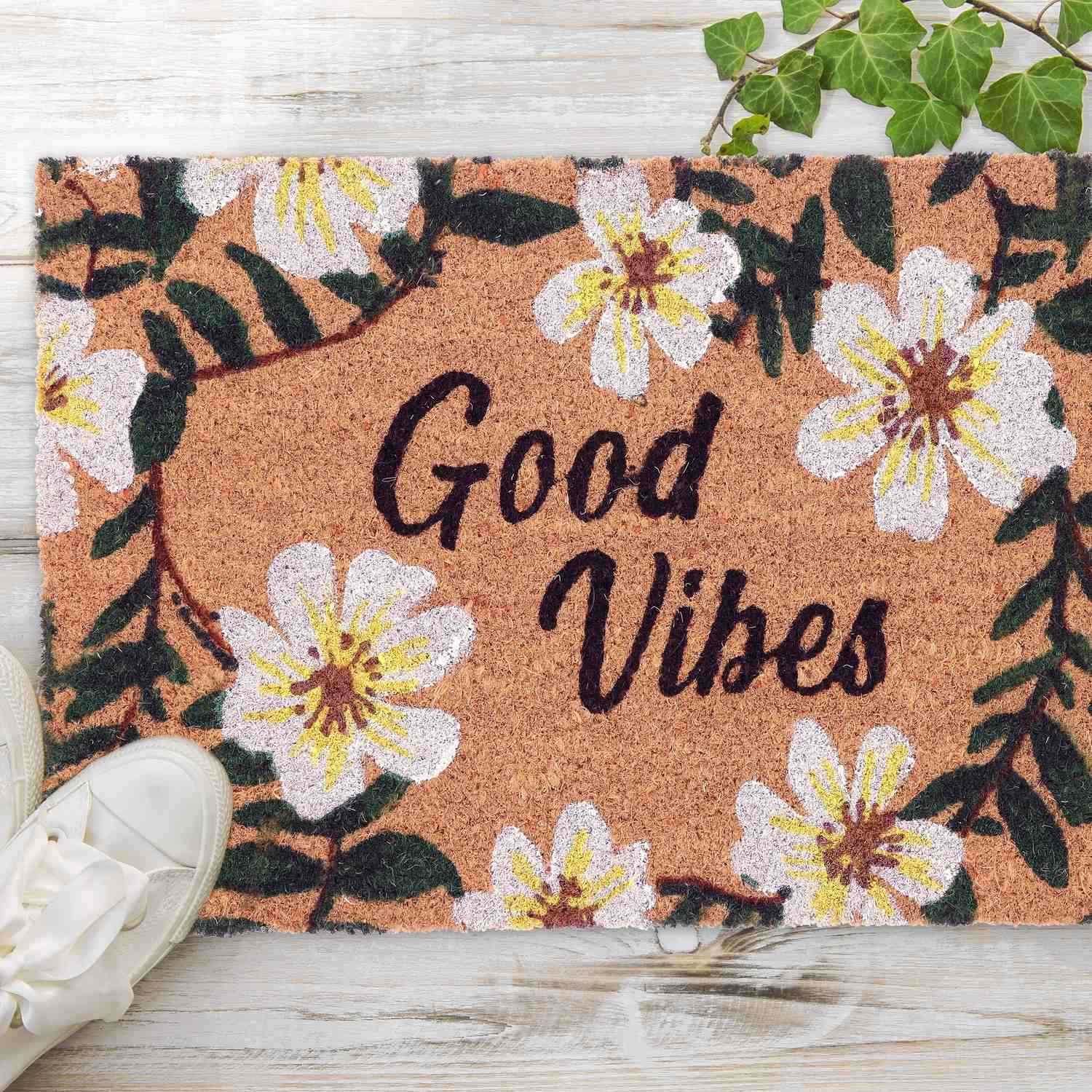 Capacho em Flores de Coco "Good Vibes"