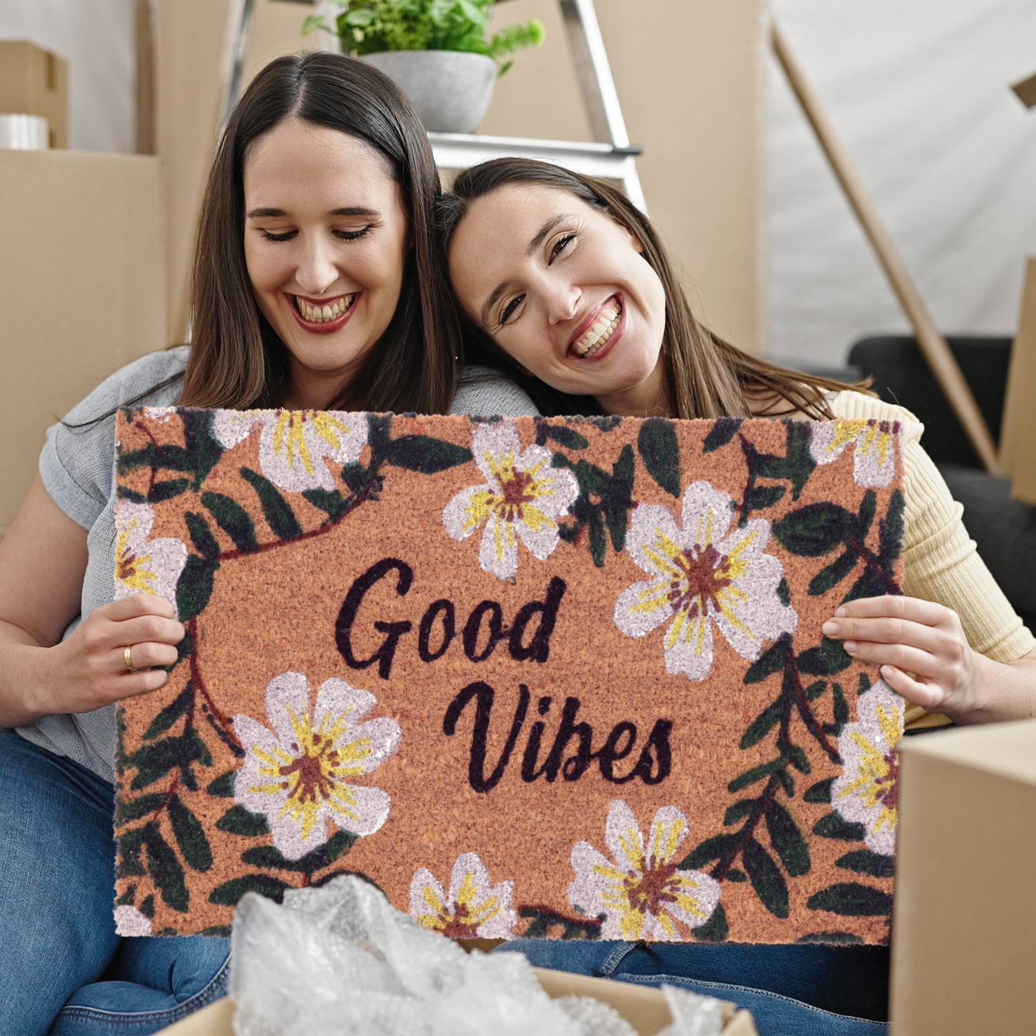 Capacho em Flores de Coco "Good Vibes"