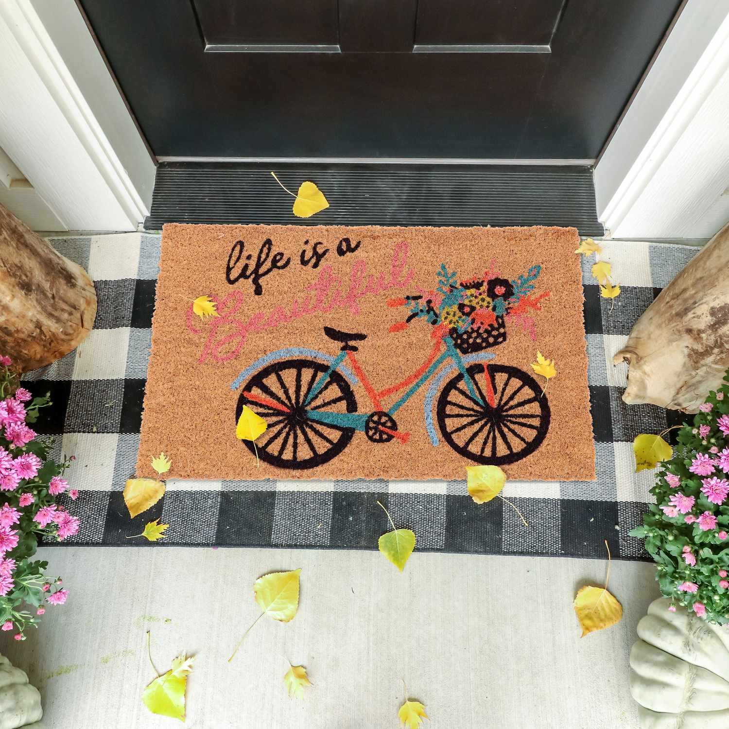 Felpudo de coco para bicicleta