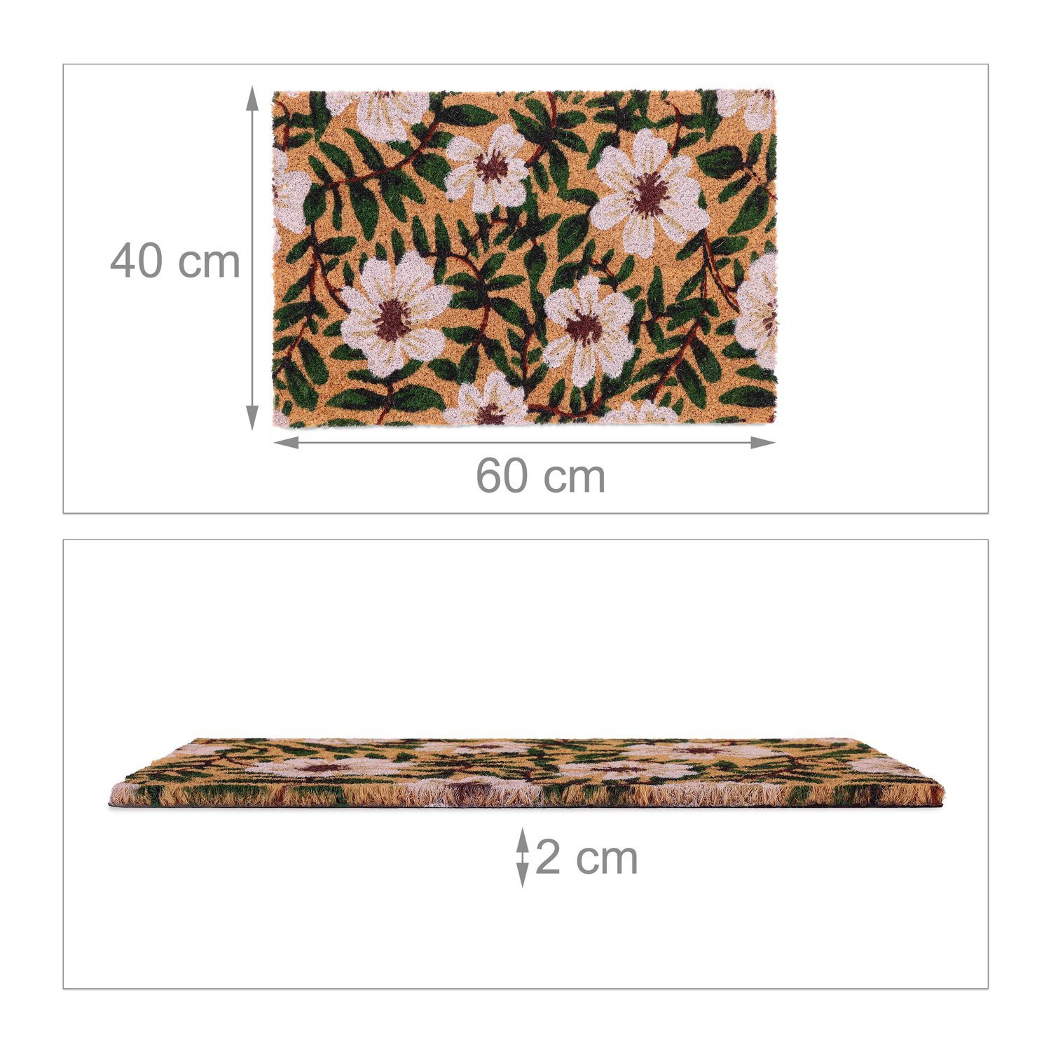 Capacho com coco e flores