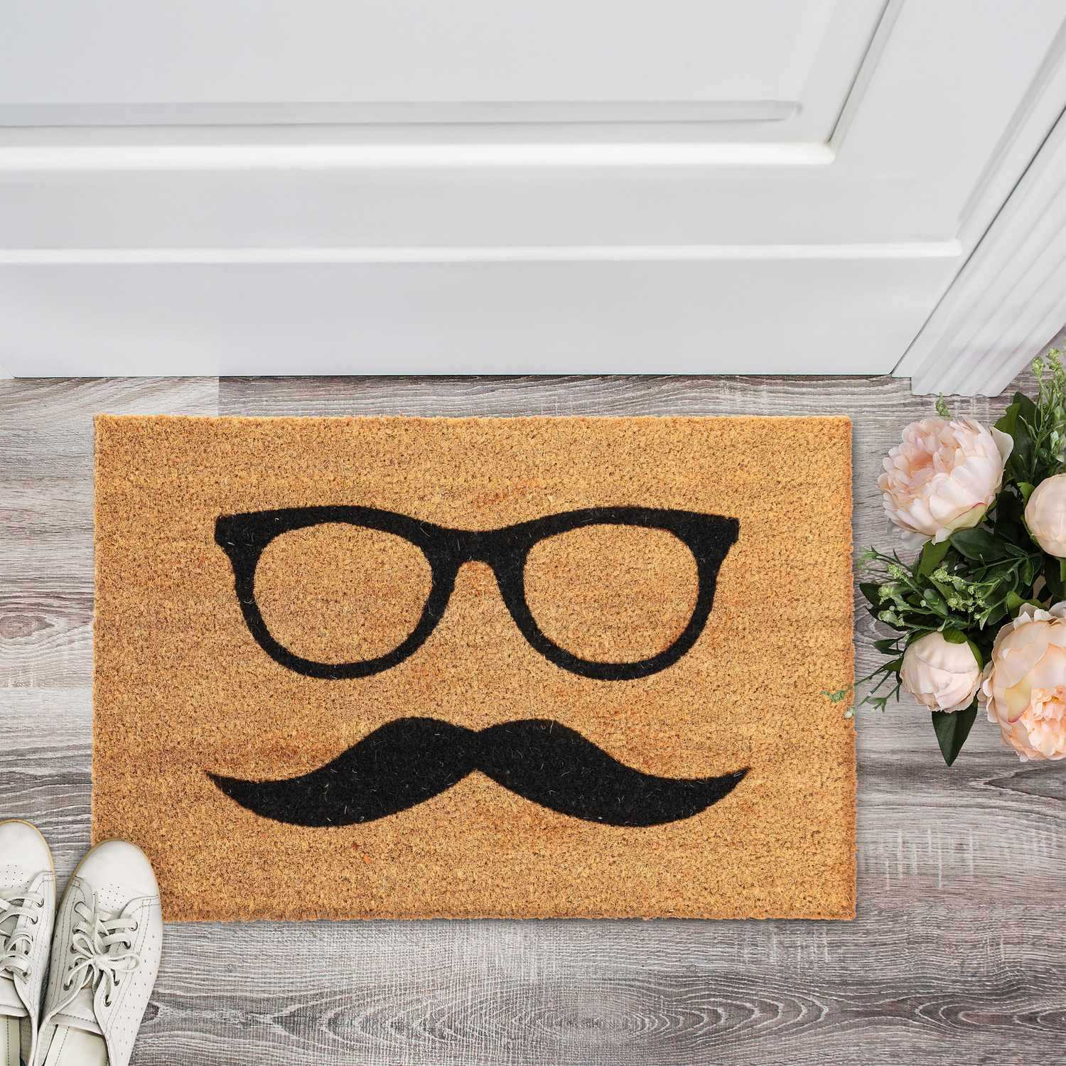 Tapete de porta com coco "Mustasch