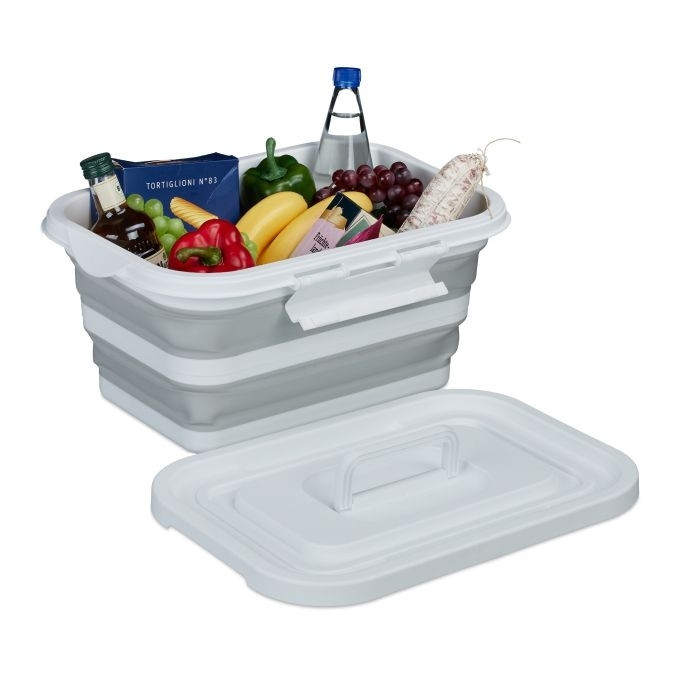 Panier pliable avec couvercle