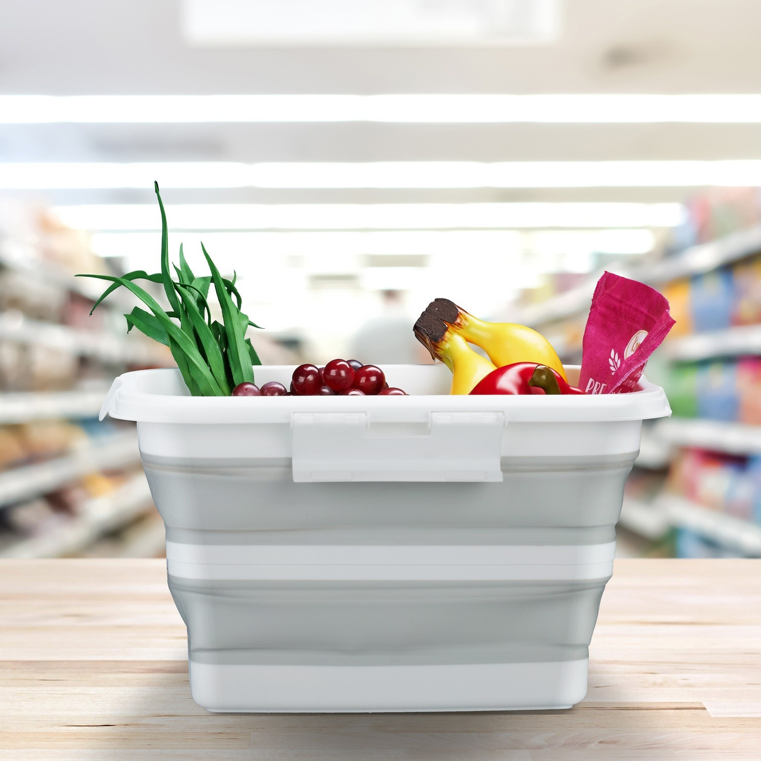 Faltbarer Korb mit Deckel