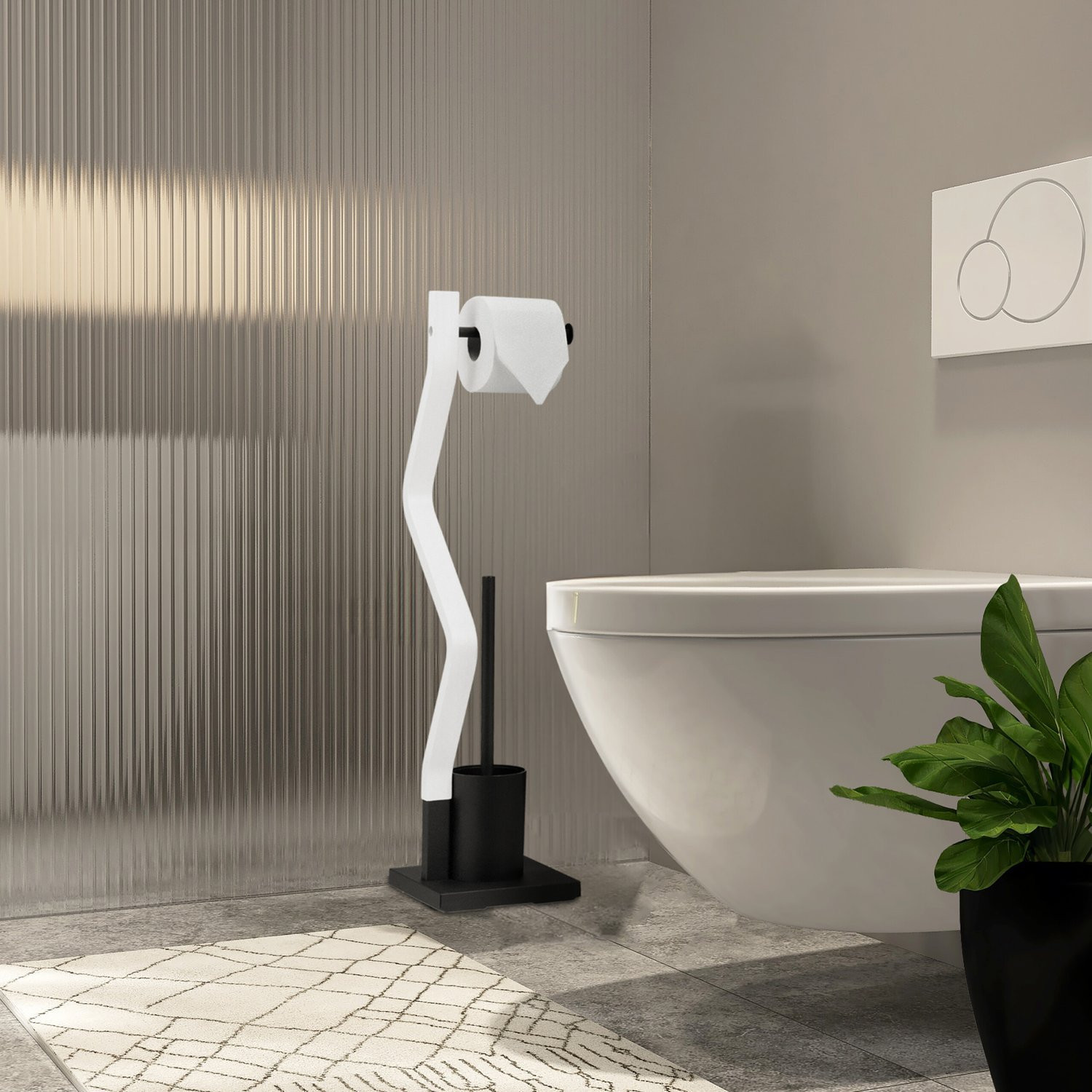 Chaise de WC noir/blanc