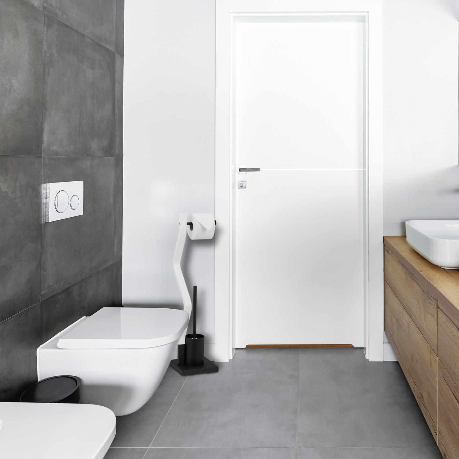 Sedia da WC nera/bianca