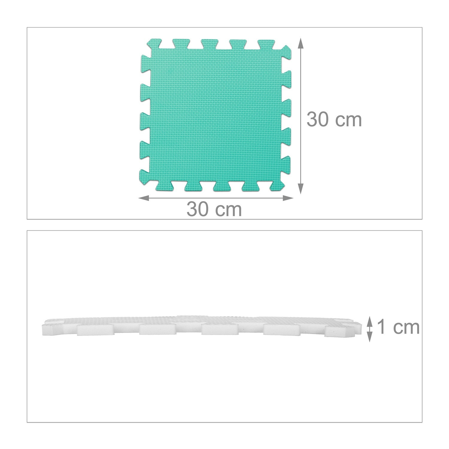 Bunte Puzzlematte mit Rand
