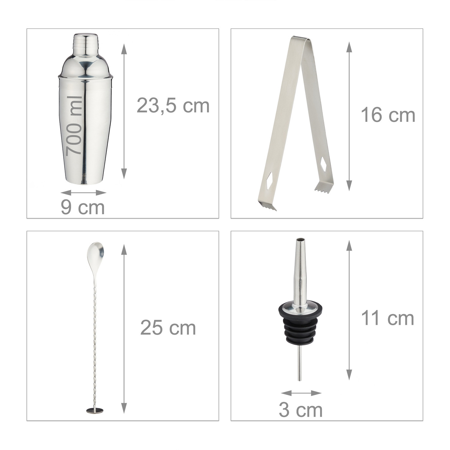 il set da cocktail da 10 pezzi con supporto