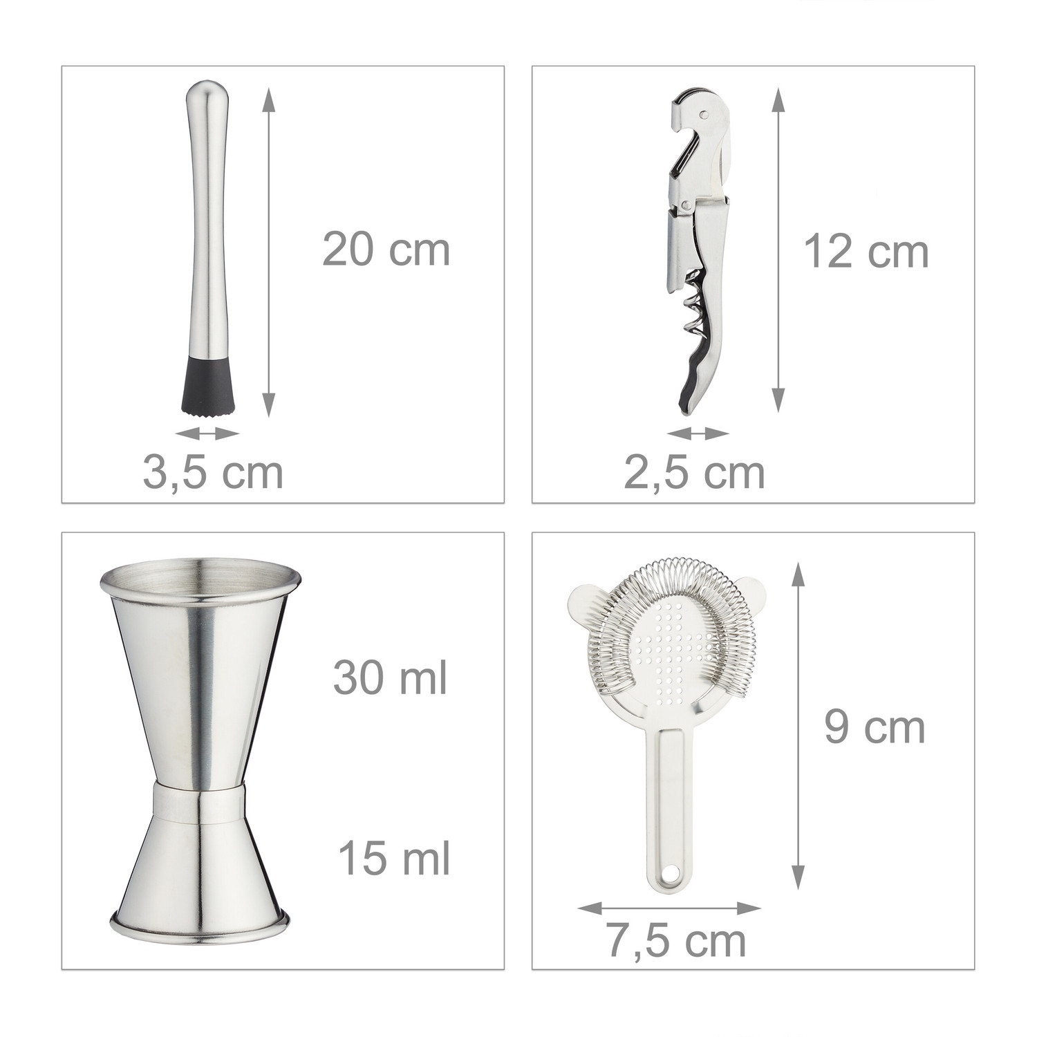 il set da cocktail da 10 pezzi con supporto