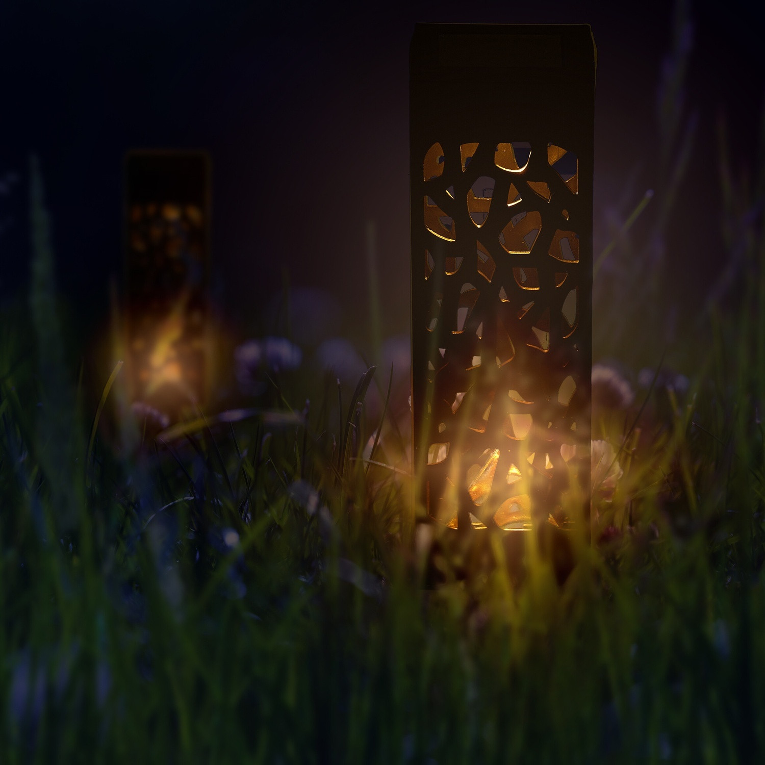 Lampade solari in un set