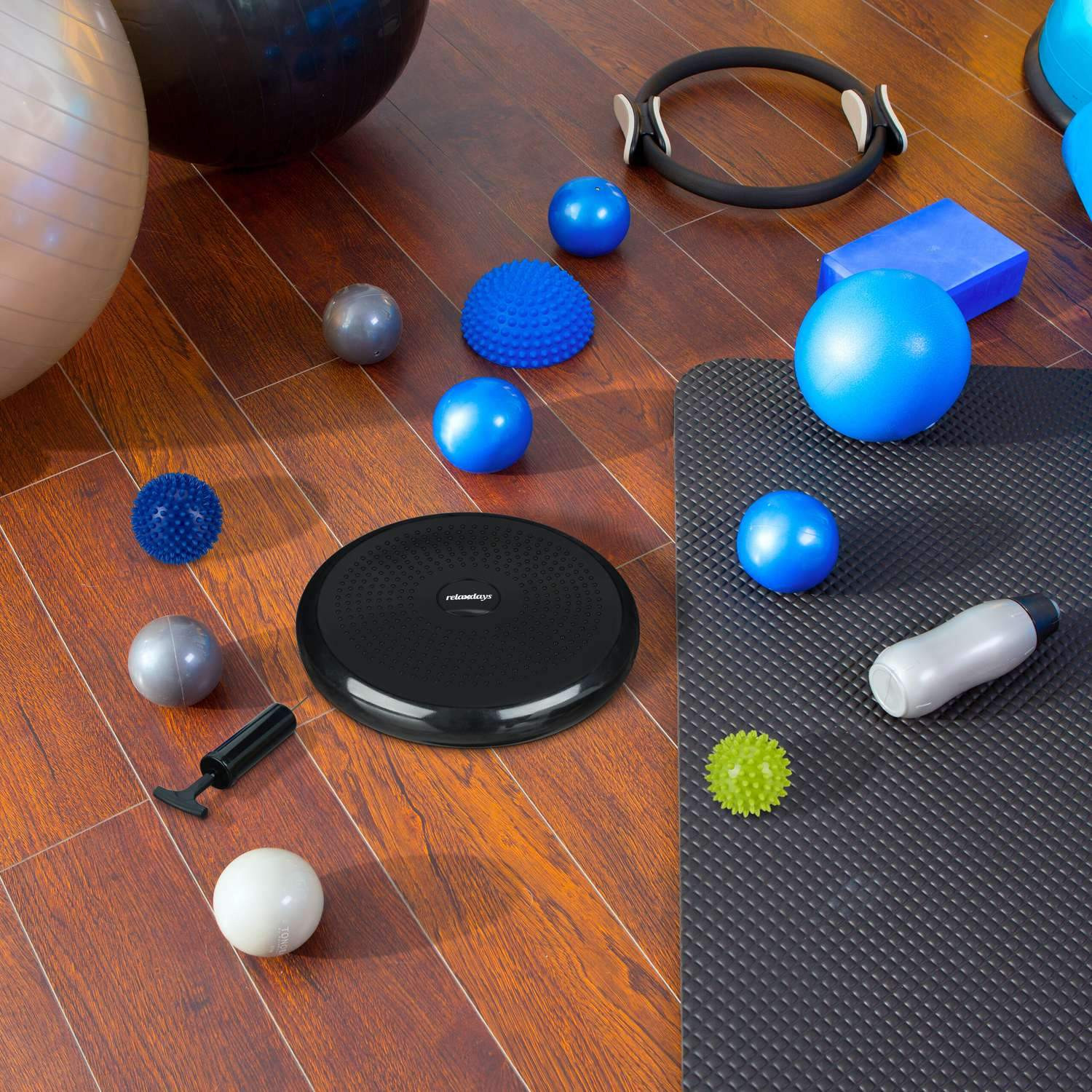 Cojín de equilibrio con 2 bolas de masaje