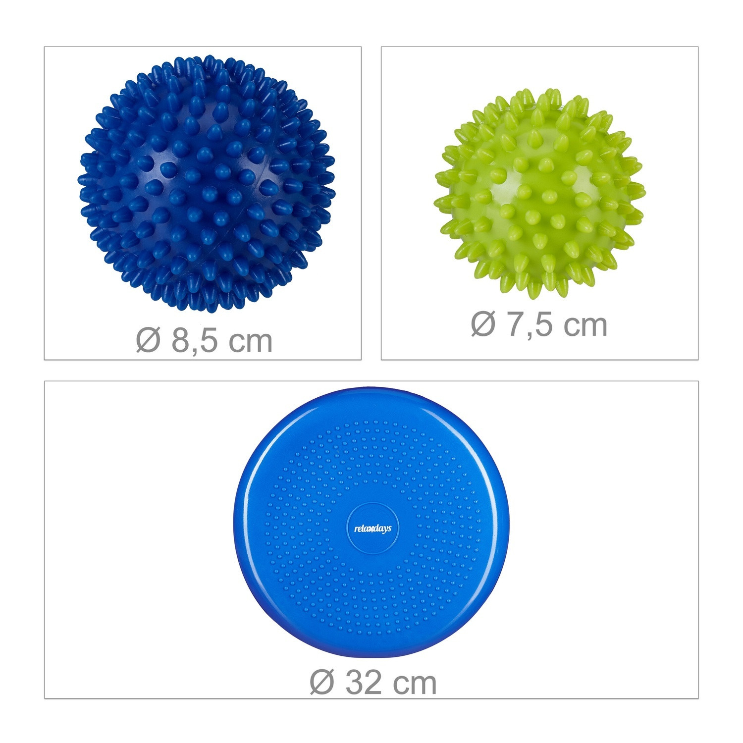 Almofada de equilíbrio com 2 bolas de massagem