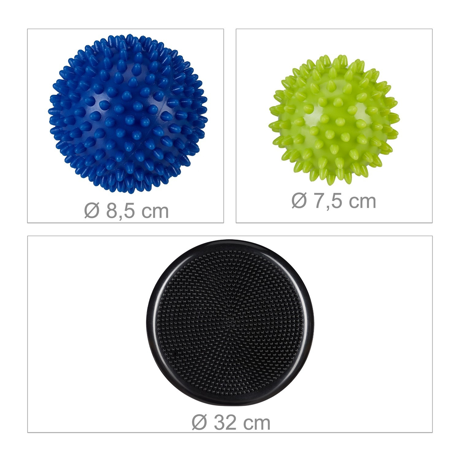 Almofada de equilíbrio com 2 bolas de massagem
