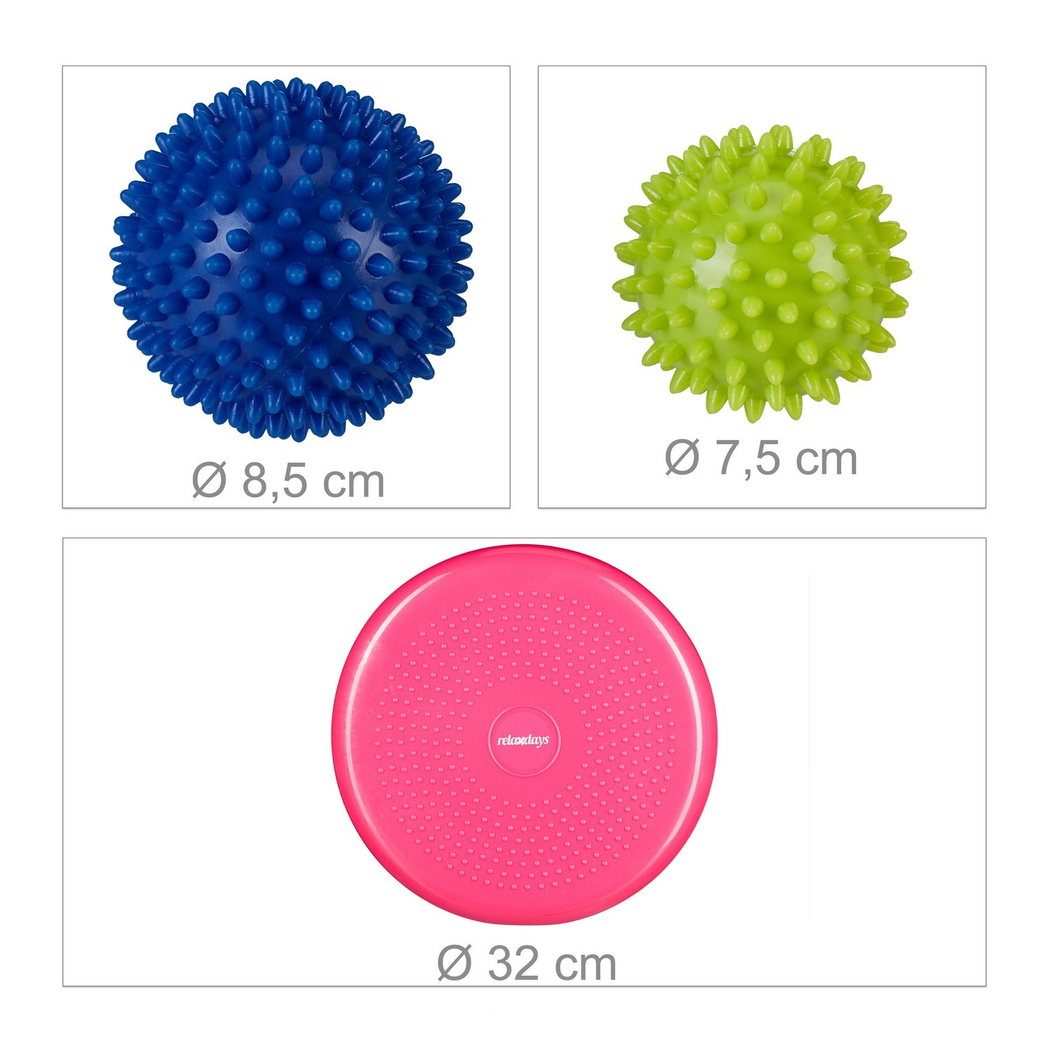 Almofada de equilíbrio com 2 bolas de massagem