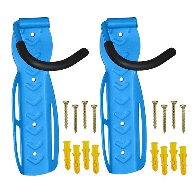 Blauwe fietsmuurbeugelset van 2