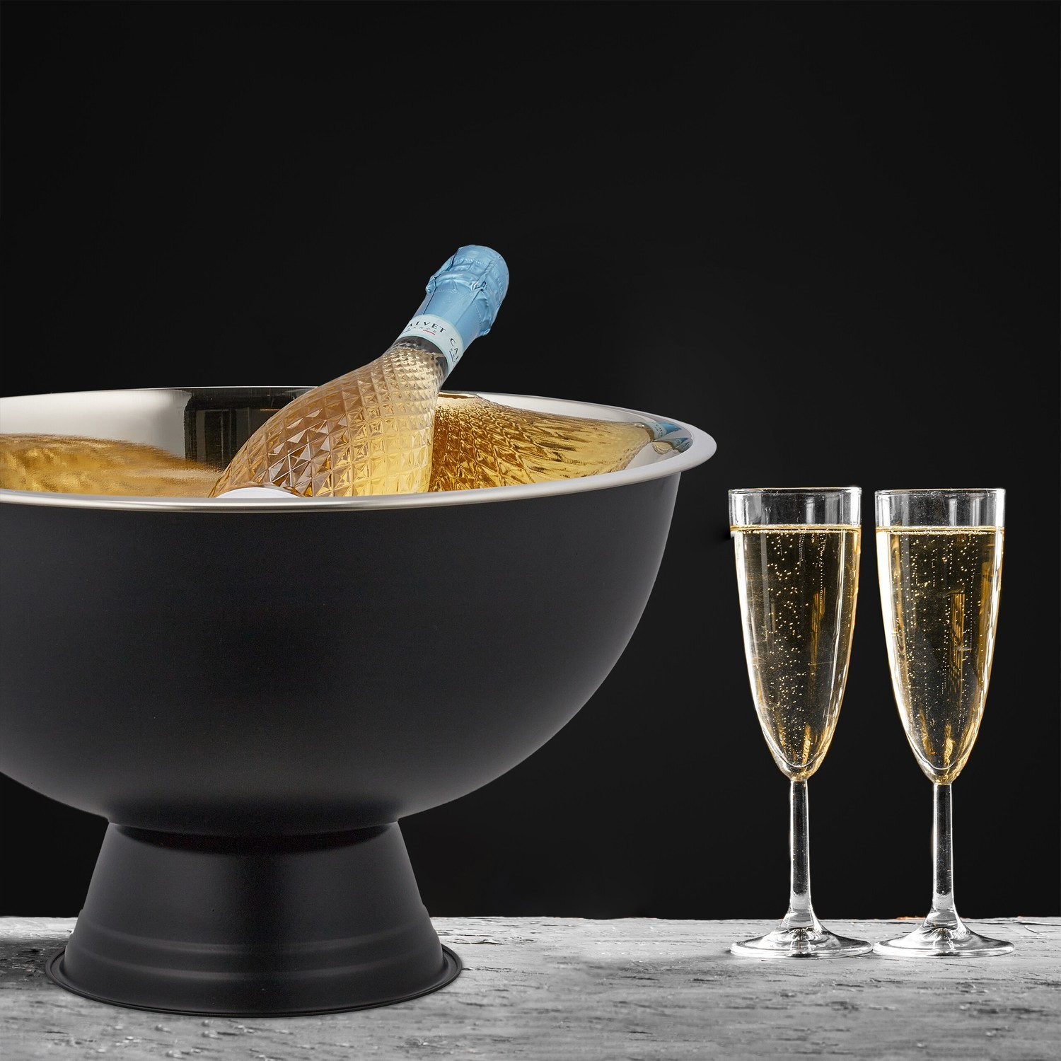 Champagnerkühler aus Edelstahl