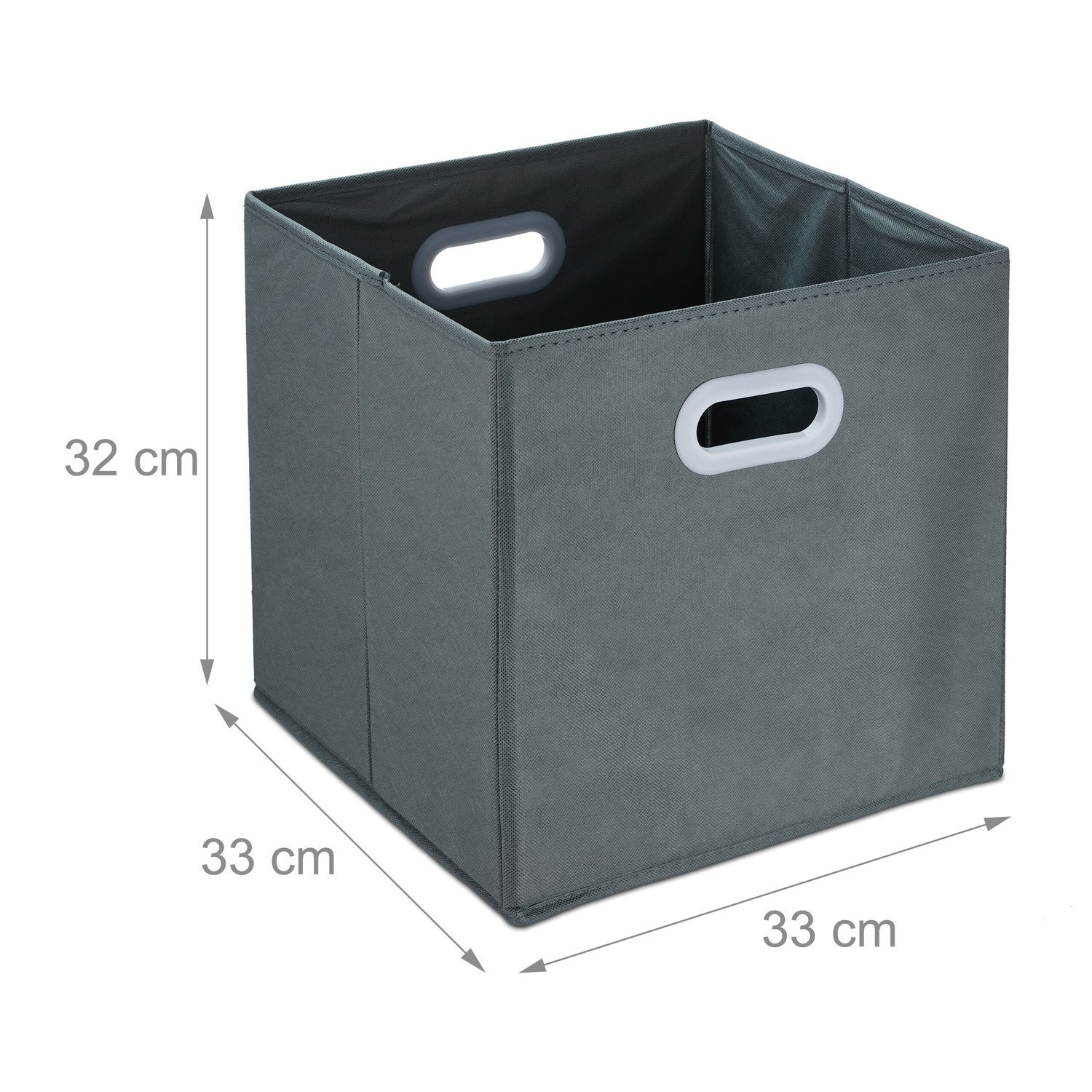 Šedý úložný box - sada 4 ks