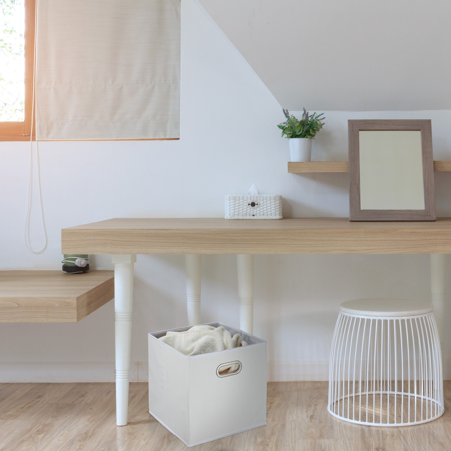Weiße Aufbewahrungsbox 2er Set