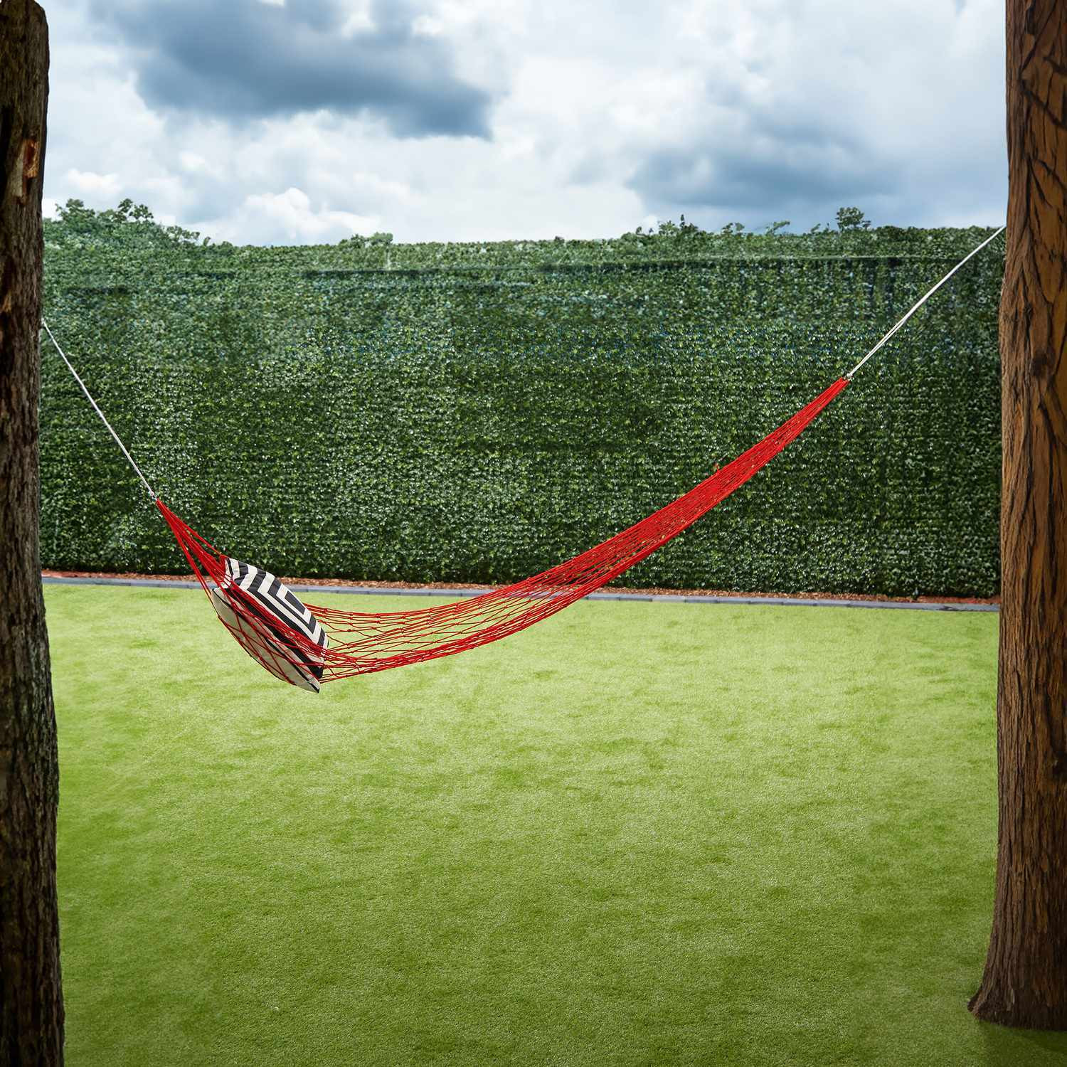 Lichte mesh hangmat in rood
