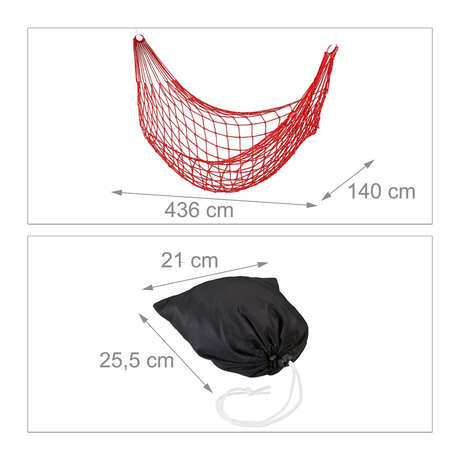 Lichte mesh hangmat in rood