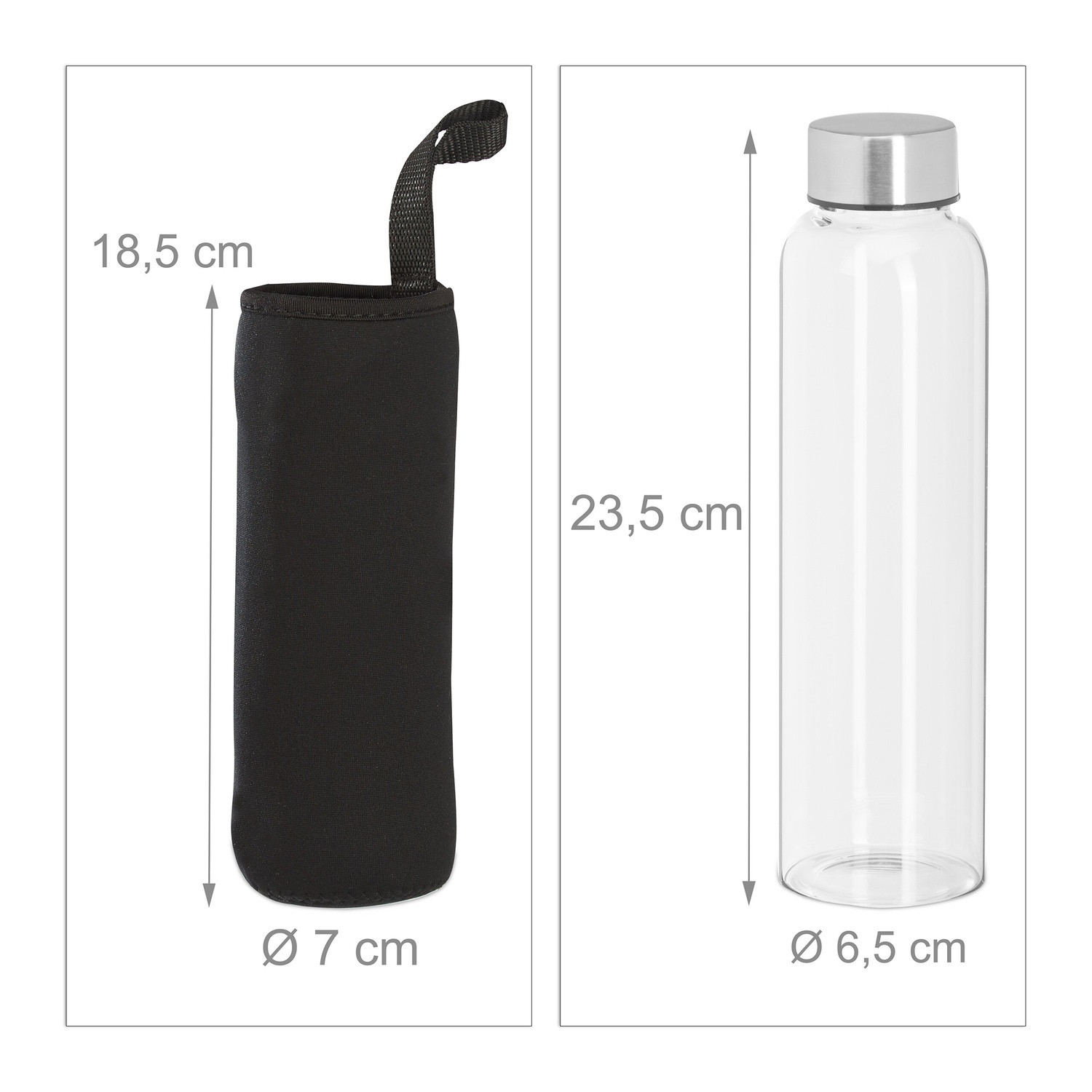 Glastrinkflaschen - 8er-Set