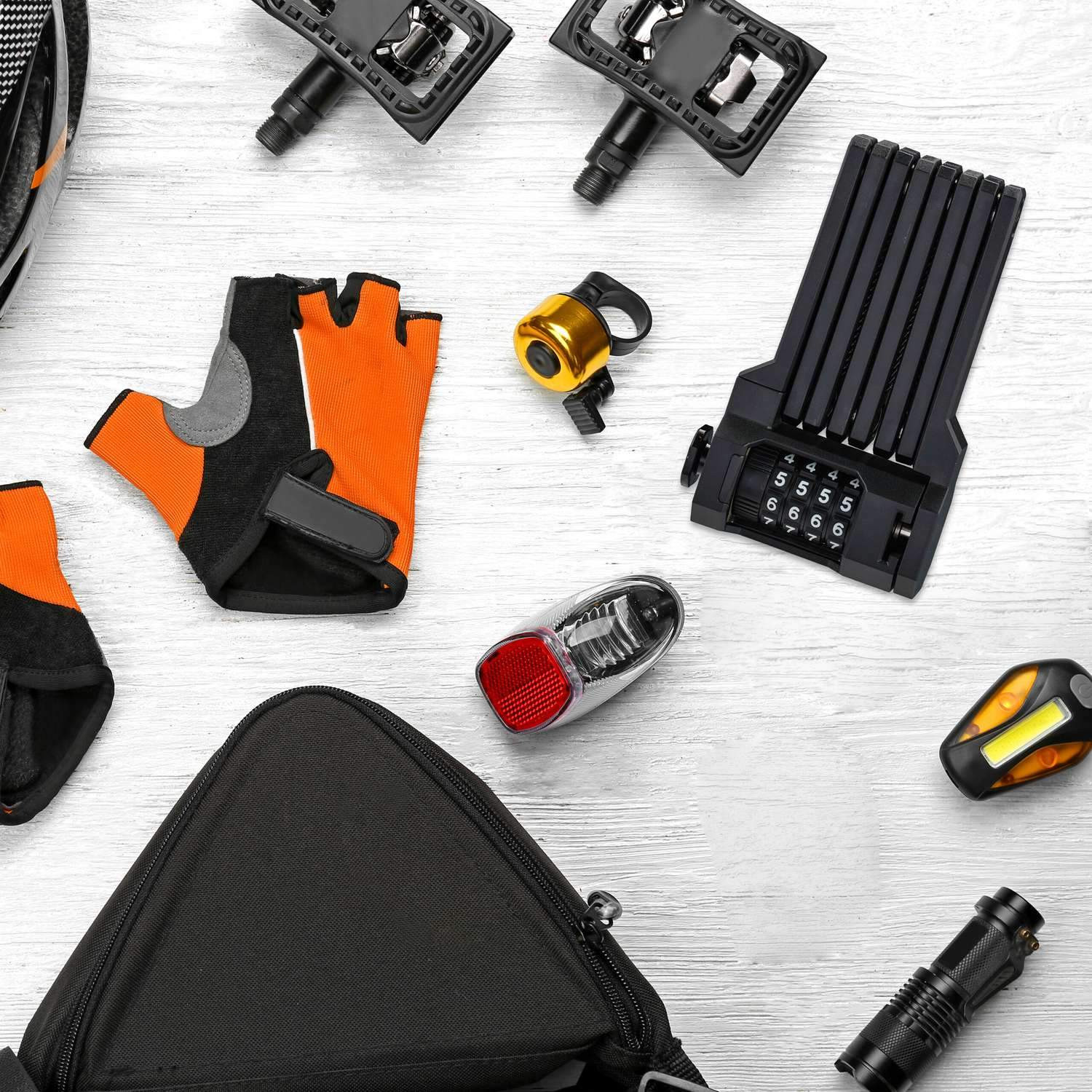 Folding bike lock with combination lock