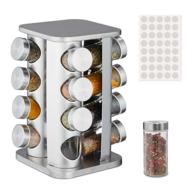 Rotating spice carousel with 16 glasses